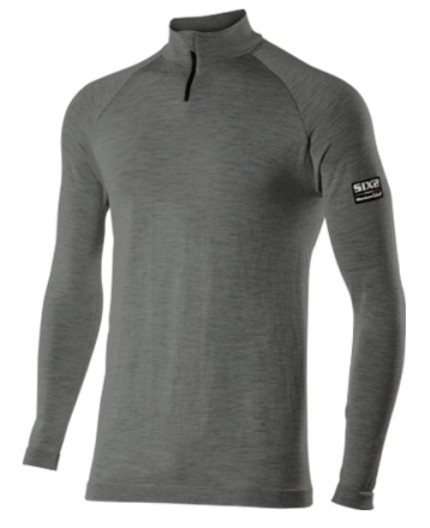 Lupetto C/zip M/lunga Carbon Merinos Six